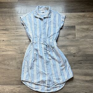 Japna Blue and White Striped Mini Dress